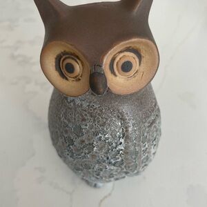 Ceramic Owl Vase| Rustic Woodland Stoneware Desk Organizer